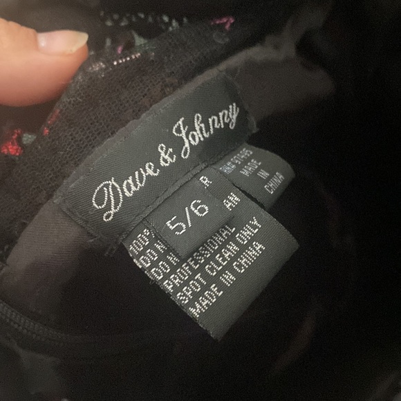 Dave and Johnny Black Embroidered Homecoming Dress - Picture 6 of 8